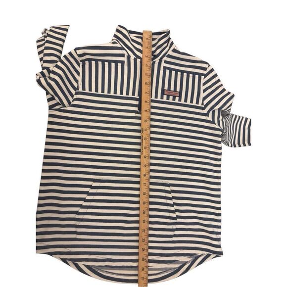 Vineyard Vines Navy & White Striped Quarter-Zip Pullover size medium - Picture 1 of 5